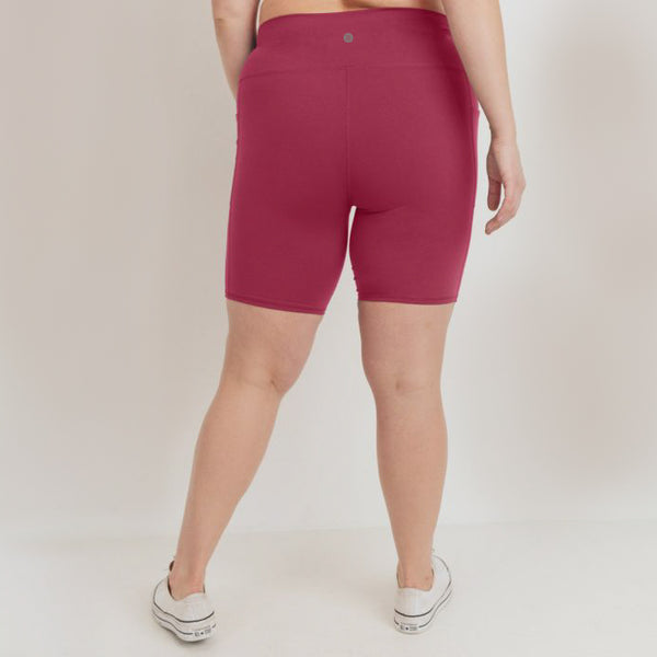 Plus Size Bermuda Berry High Waist Shorts
