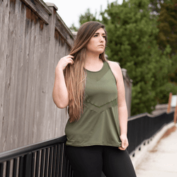 TEMA Athletics Military Green Chevron Racerback Tank