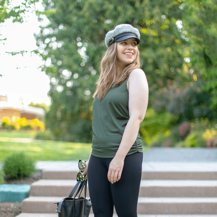 Military Green Tied Up Yoga Tank