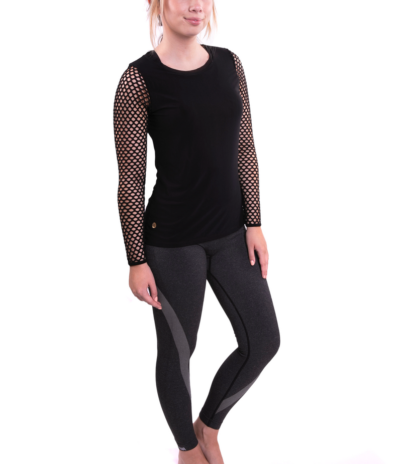 TEMA Athletics Black Big Mesh Long Sleeved Tee
