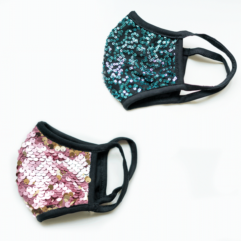 Pack of 2 Sequin Face Masks