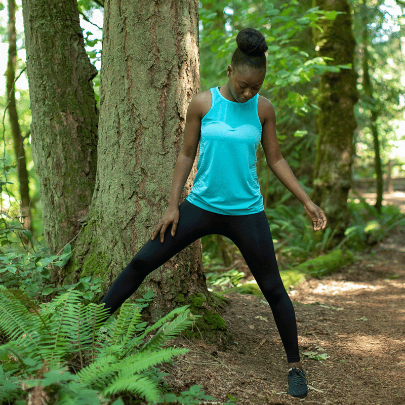 TEMA Athletics Turquoise Stripes Biker Unleashed Tank