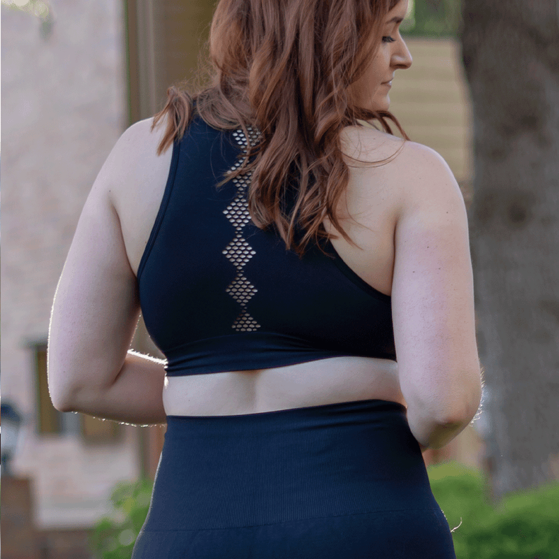 TEMA Athletics Seamless Black Scallop Bra