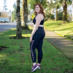 TEMA Athletics High Waist Seamless Black Scallop Leggings