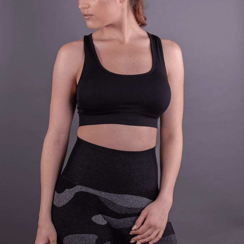 TEMA Athletics Seamless Black Scallop Bra