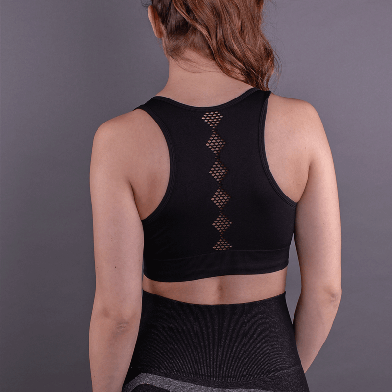 TEMA Athletics Seamless Black Scallop Bra