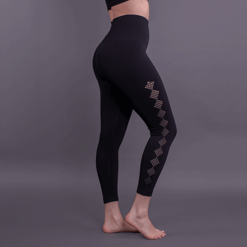 TEMA Athletics High Waist Seamless Black Scallop Leggings