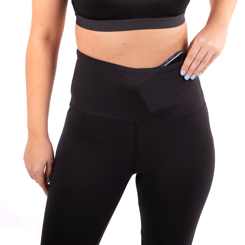 TEMA Athletics New High Waist Tummy Tuck Paisley Foil Black Yoga Leggings