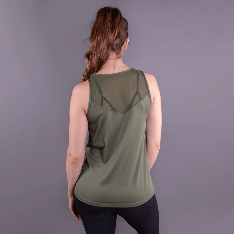 TEMA Athletics Military Green Chevron Racerback Tank