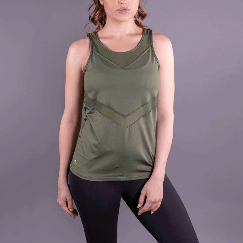 TEMA Athletics Military Green Chevron Racerback Tank