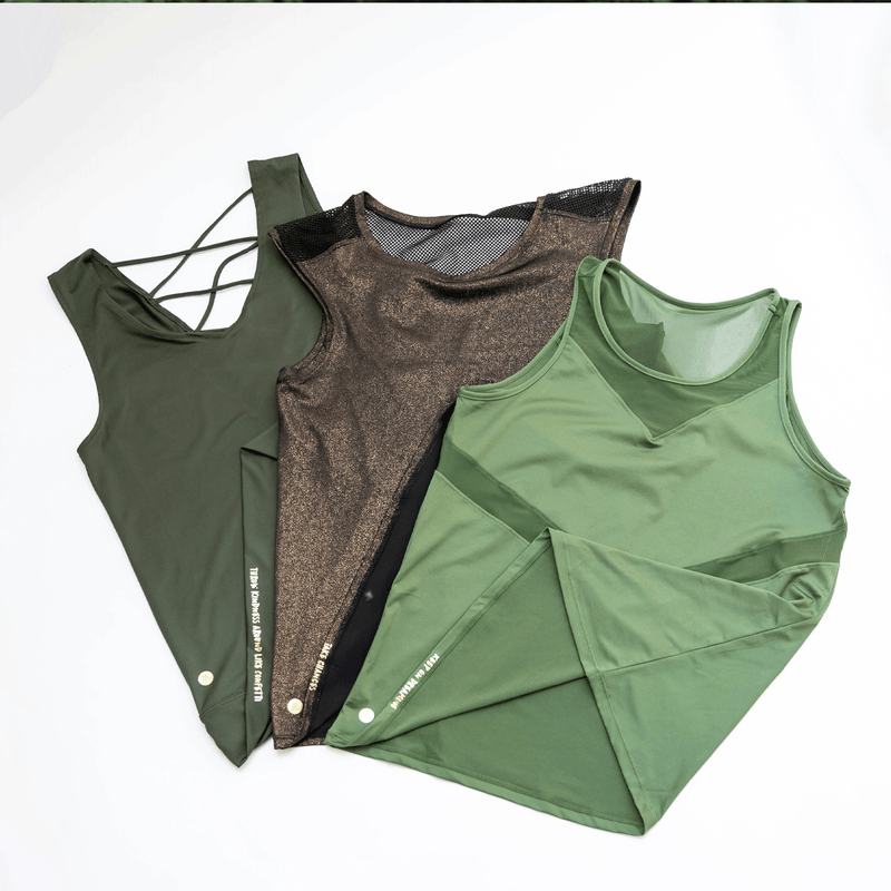 TEMA Athletics Military Green Chevron Racerback Tank