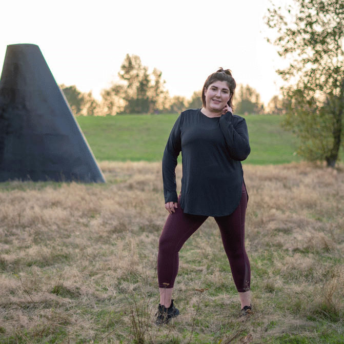 Ribbed Mesh Long Sleeve in Black