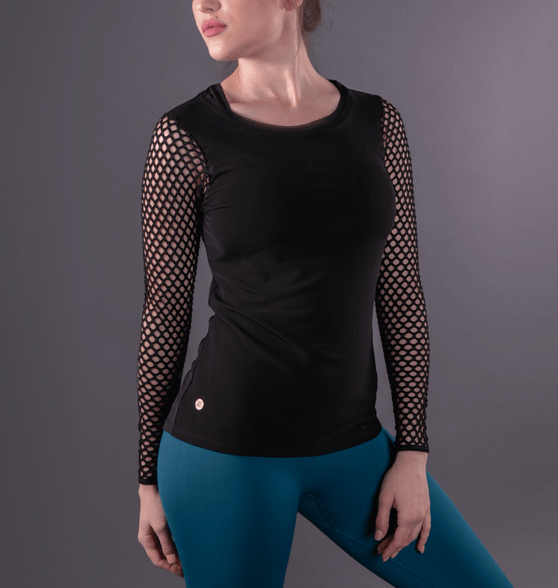 TEMA Athletics Black Big Mesh Long Sleeved Tee