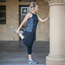 TEMA Athletics Black and White Stripes Biker Unleashed Tank