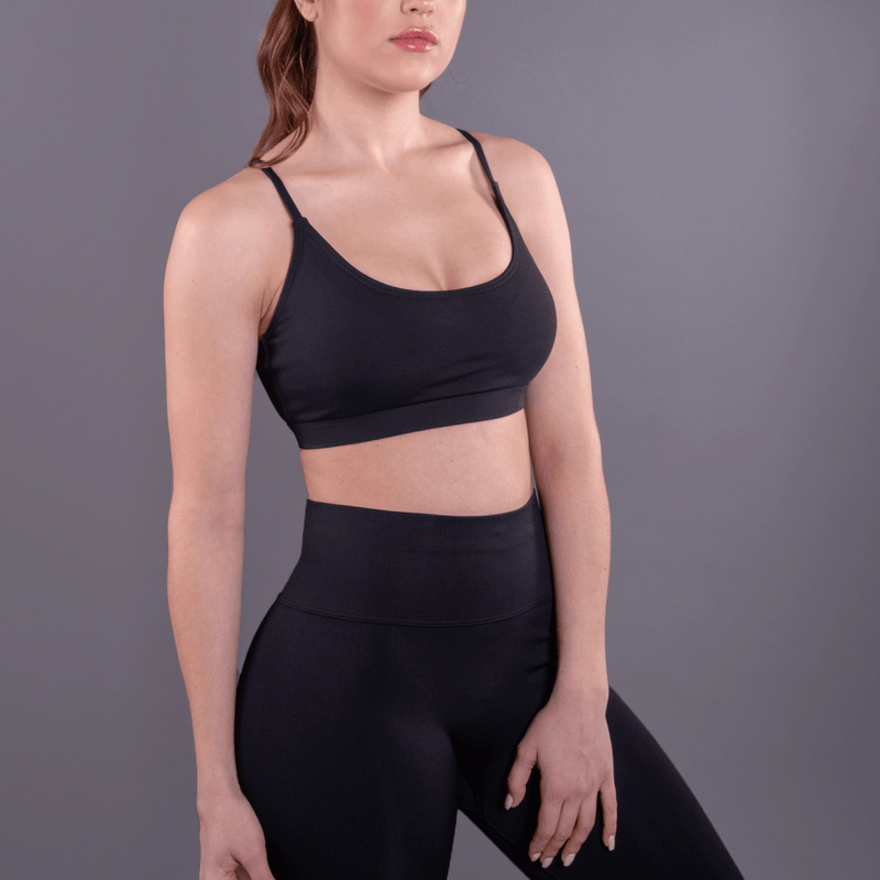 TEMA Athletics Black Double Strap Bra