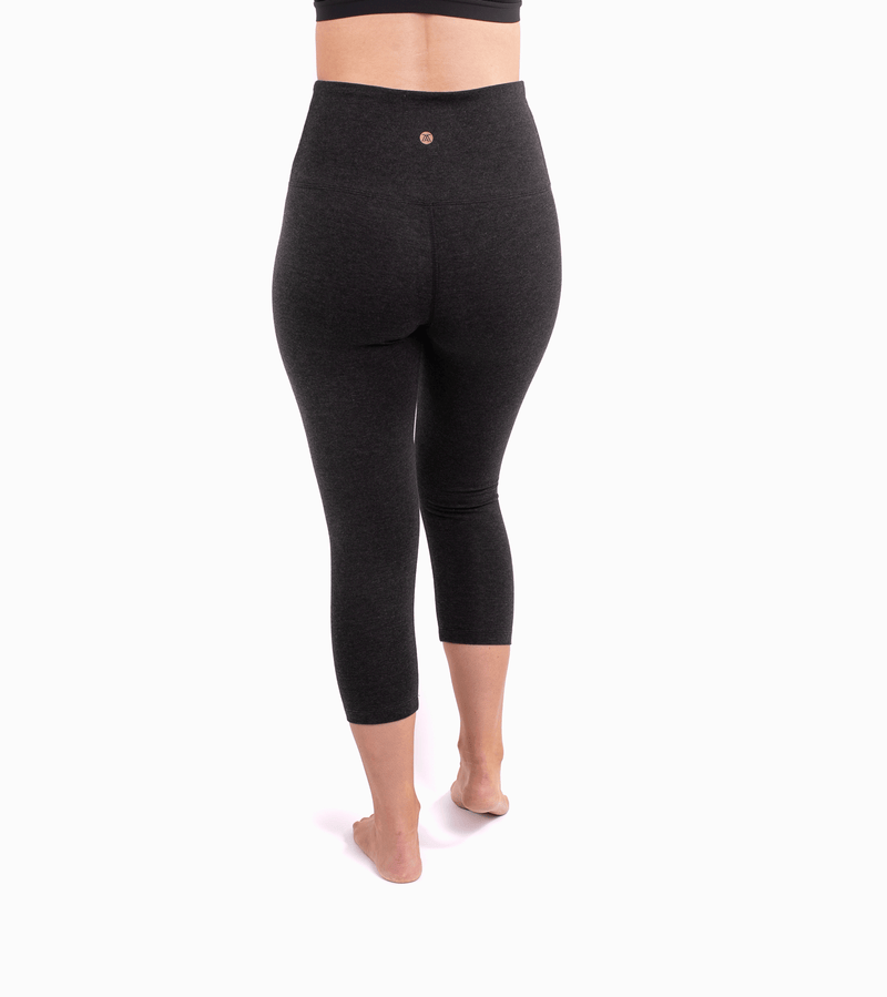 High Waist Black Melange Capri Leggings – TEMA Athletics | Stretchhosen