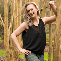 TEMA Athletics Black Reversible Crossover Yoga Tank