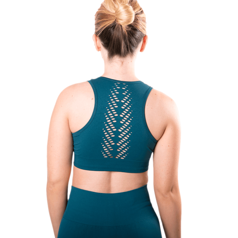 TEMA Athletics Seamless Teal Leaf Bra