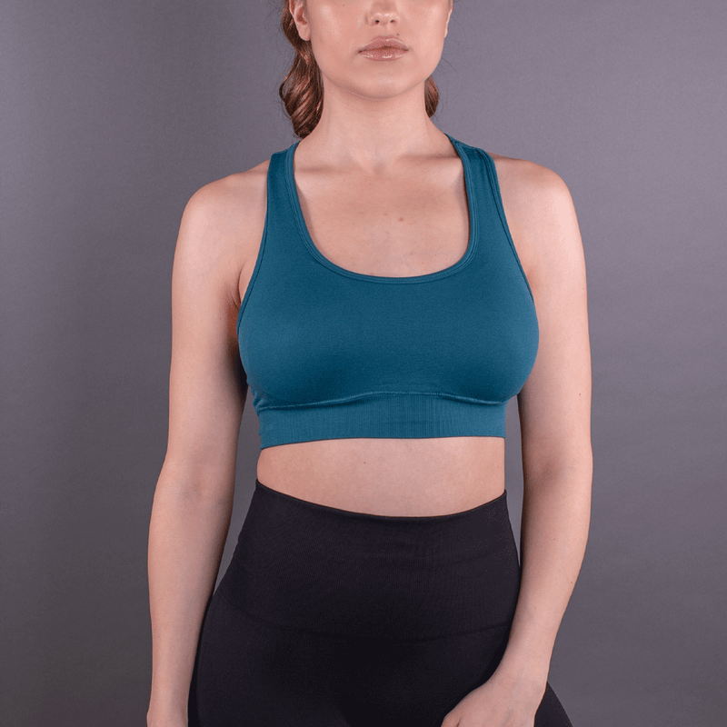 TEMA Athletics Seamless Teal Leaf Bra