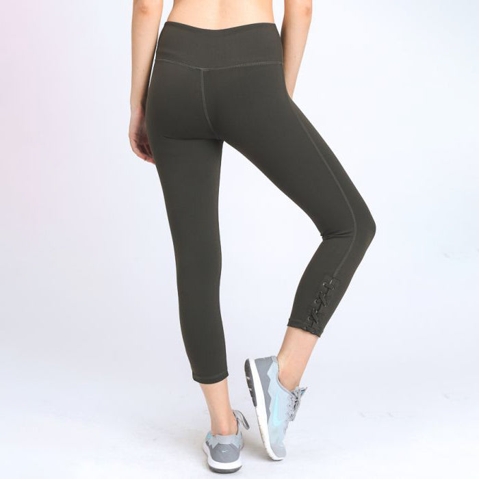 Versatile Olive Lace Up Compression Leggings – TEMA Athletics