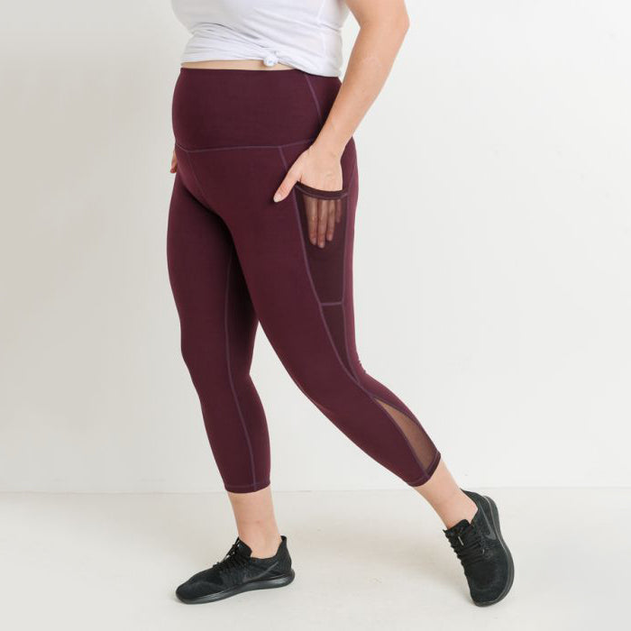 Burgundy mesh hotsell leggings