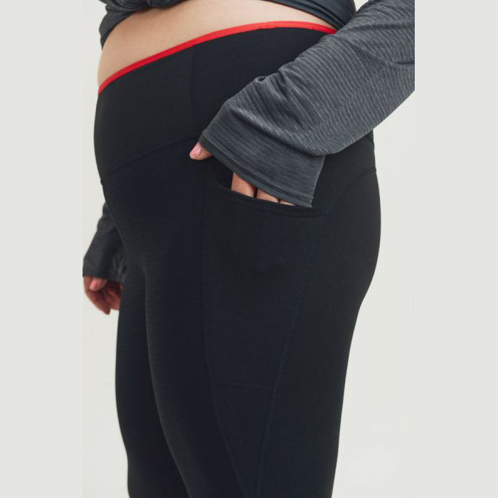 Plus Size French Tip High Performance Side Pocket Leggings